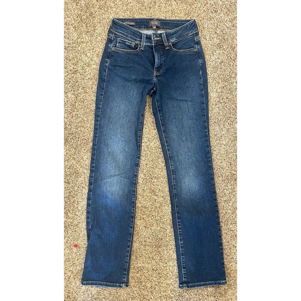 NYDJ Marilyn Straight Jeans Womens Size 00P Dark Wash #10005